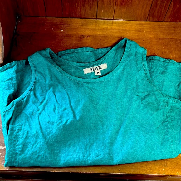 Flax emerald green linen tank top - Picture 2 of 8